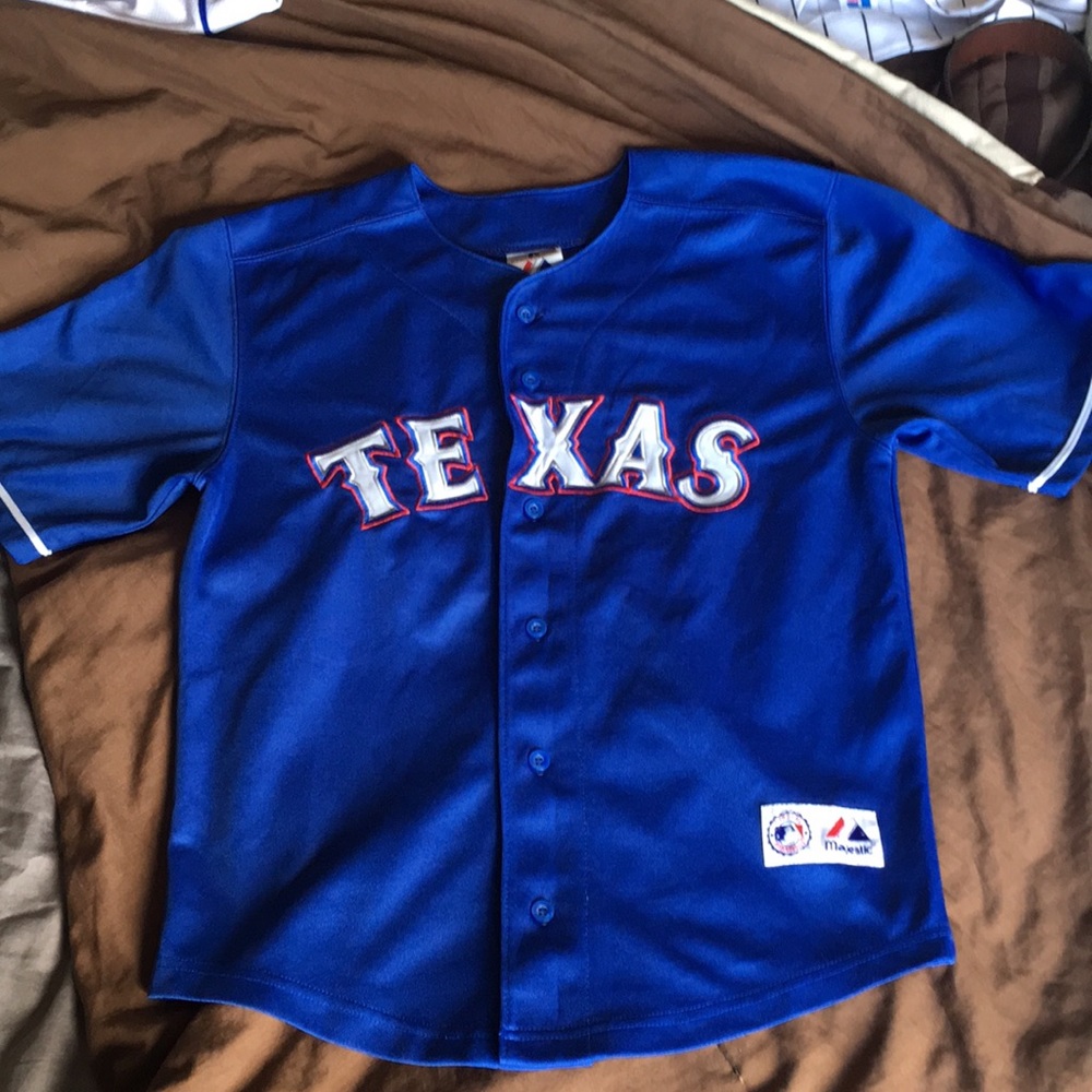 Youth throwback Rangers #23 Mark Teixeira jersey